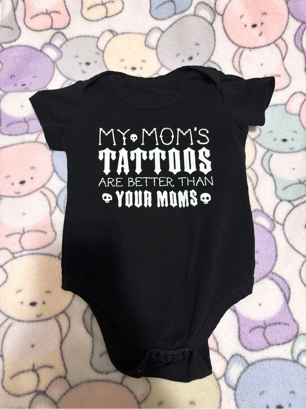 9M Baby Onesie Bodysuit Funny Saying on Shirt Black